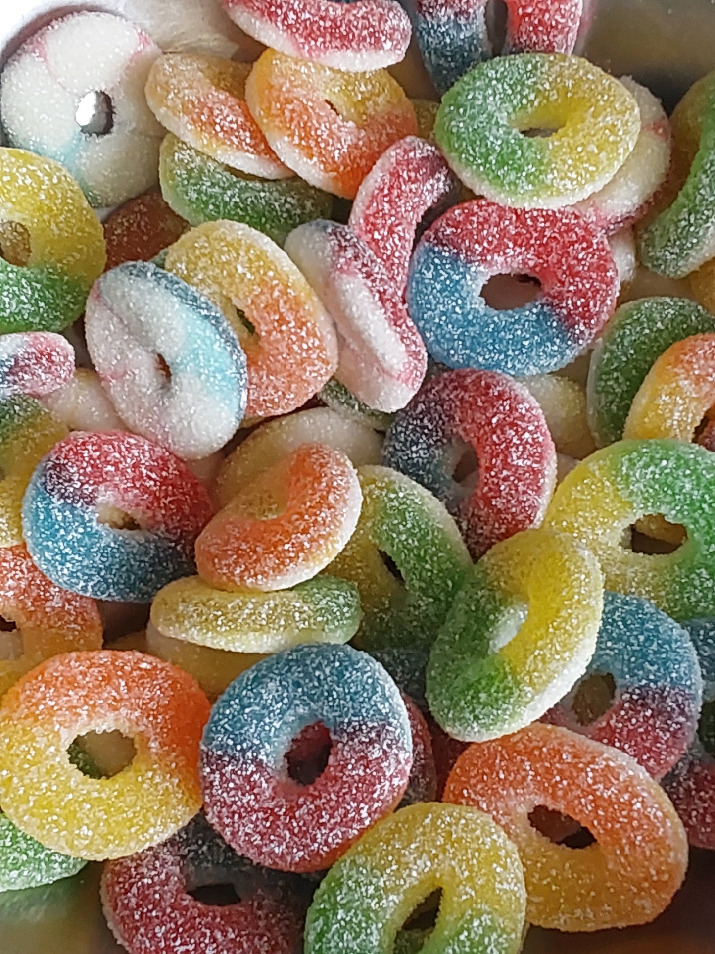 Anneaux multi couleurs sans gluten acide 100g