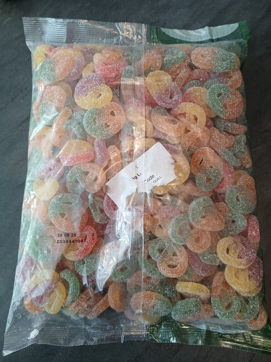 Bretzels citrique colorés et sucrés sac entier de 2 kg