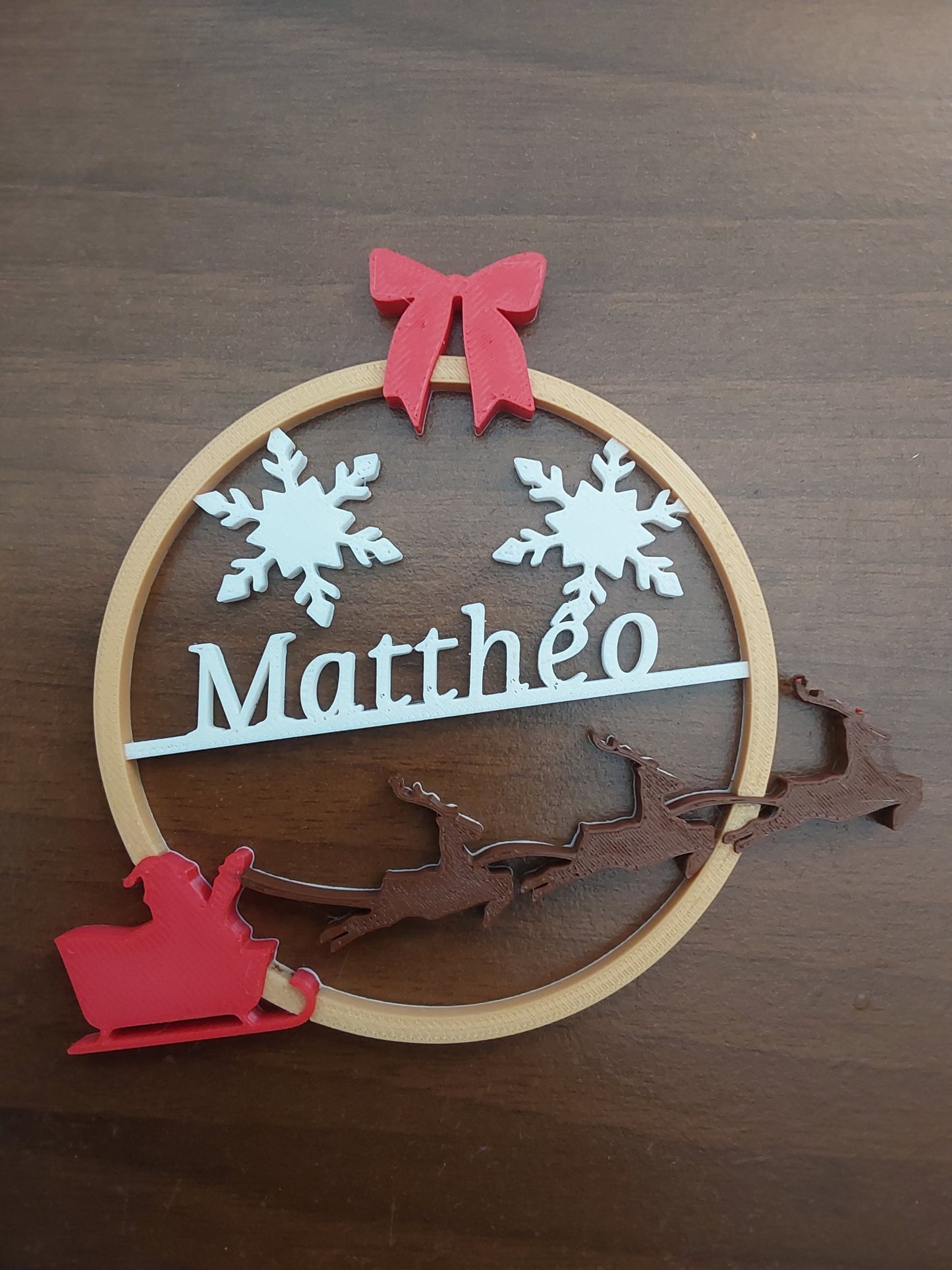 Boule de Noël traineau personnalisée