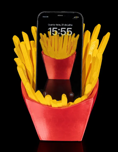 Support de téléphone bac à frites