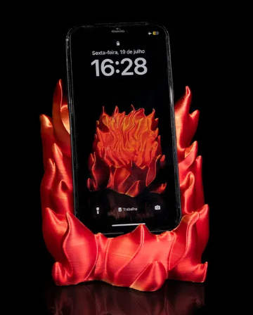 Support à téléphone effet flammes