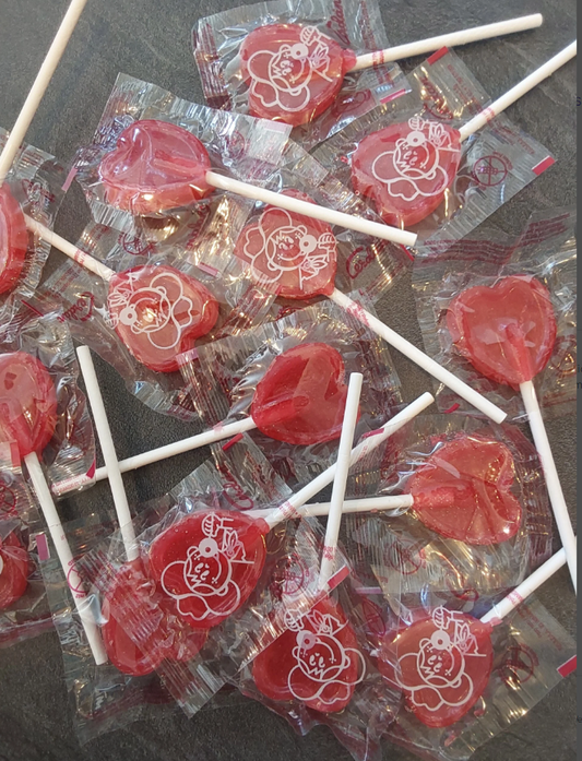 Sucettes cœur goût cerise