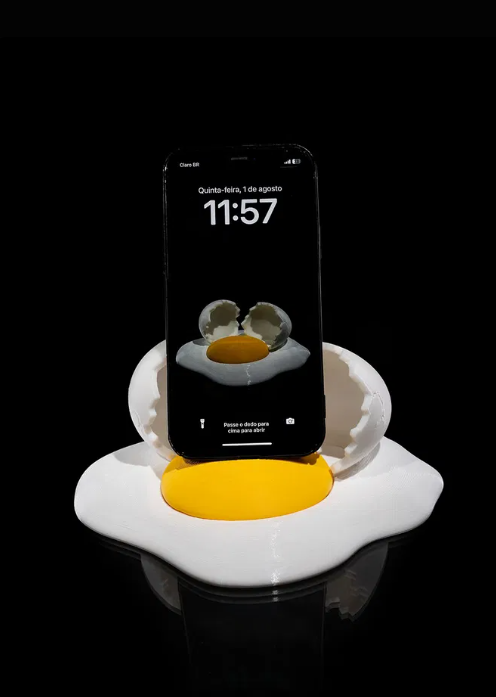 Support de téléphone œuf au plat